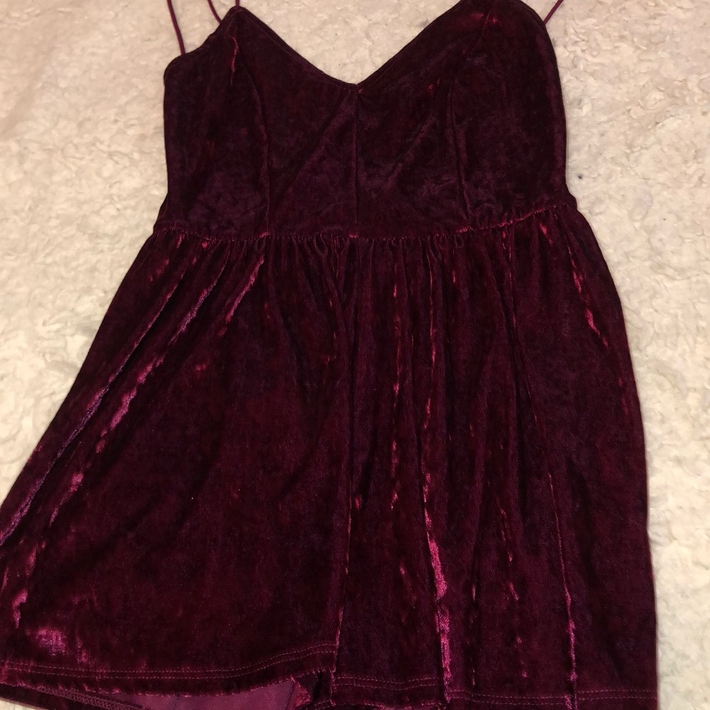 Burgundy velvet romper